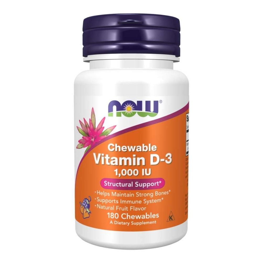 Now Foods Vit D-3 1000 IU Fruity Chew 180 Lozenges Vitamins Now Foods
