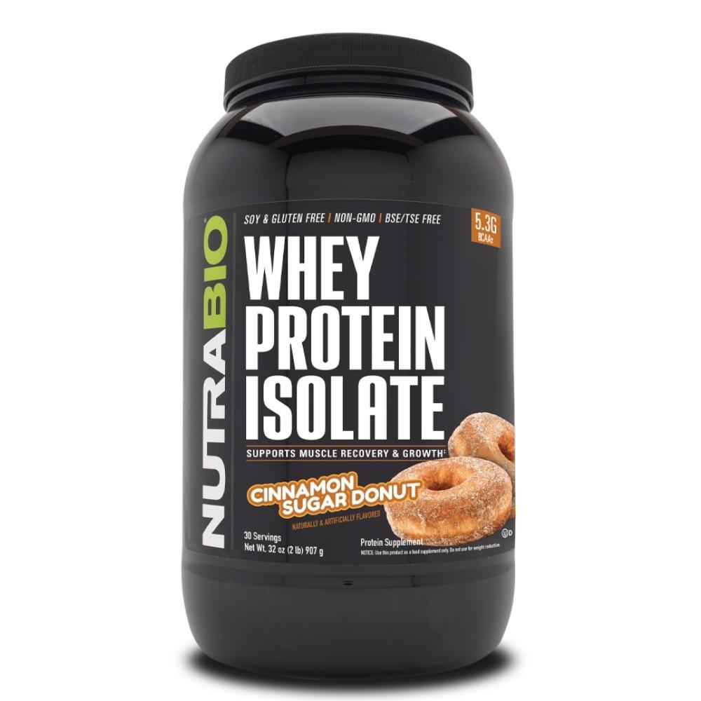 NutraBio 100% Whey Protein Isolate 2lb Protein Powders NutraBio Cinnamon Sugar Donut