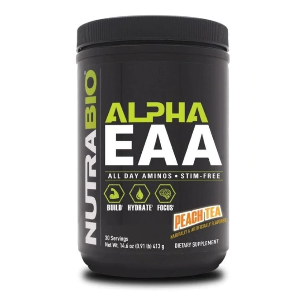 NutraBio Alpha EAA 30 Servings Amino Acids NutraBio Peach Tea