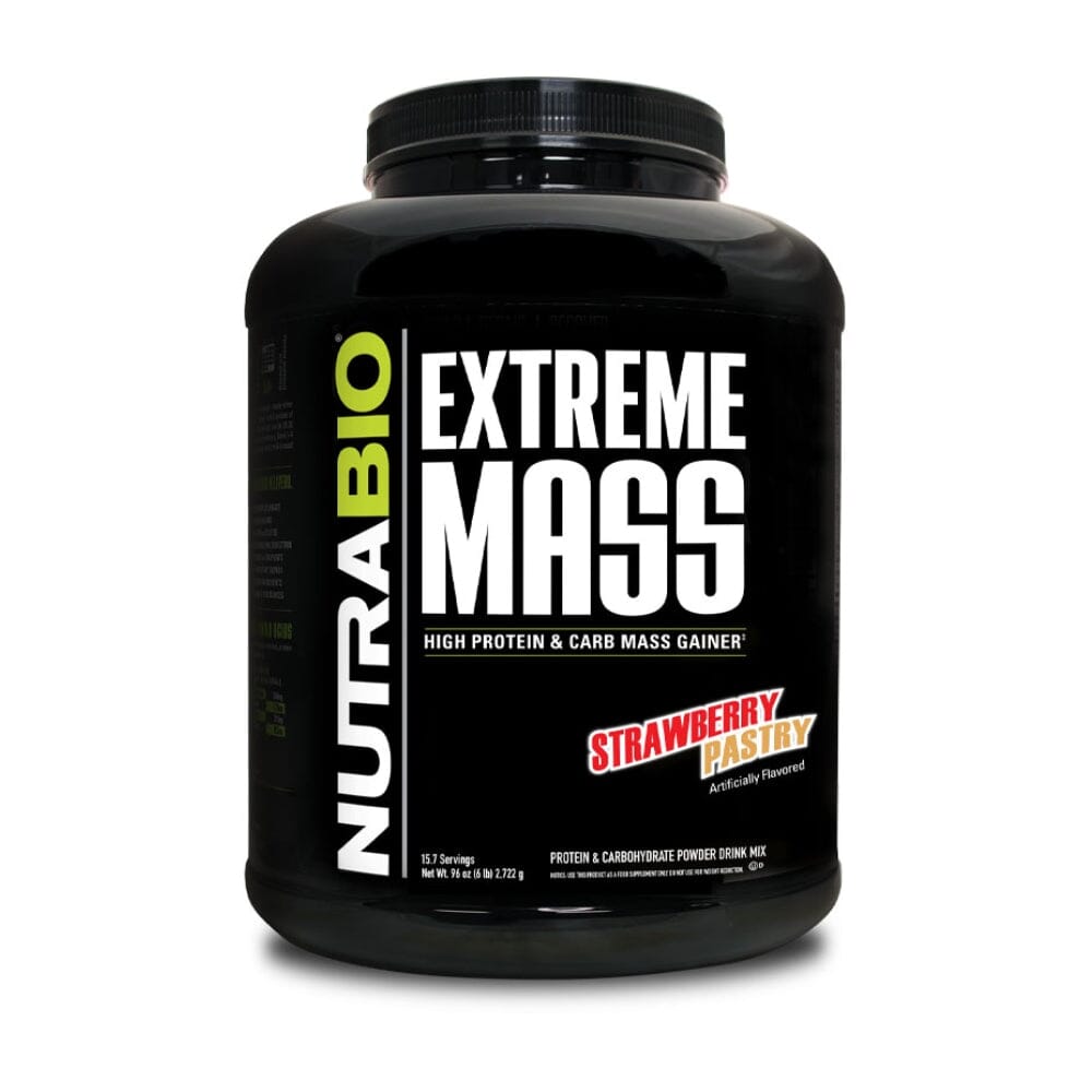 NutraBio Extreme Mass 6lb Meal Replacement Powders NutraBio Strawberry Pastry