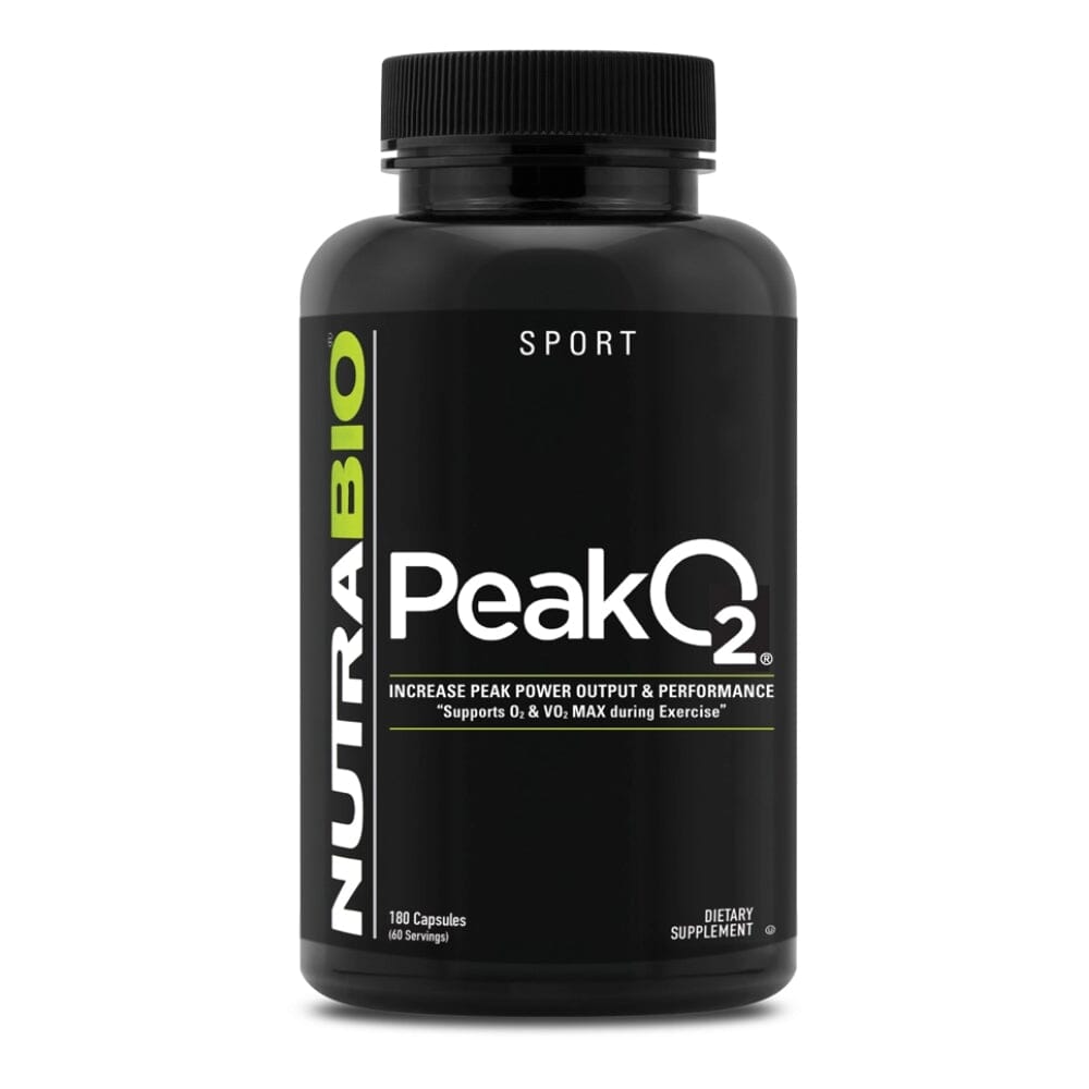 NutraBio Peak O2 180 Capsules Nitric Oxide NutraBio