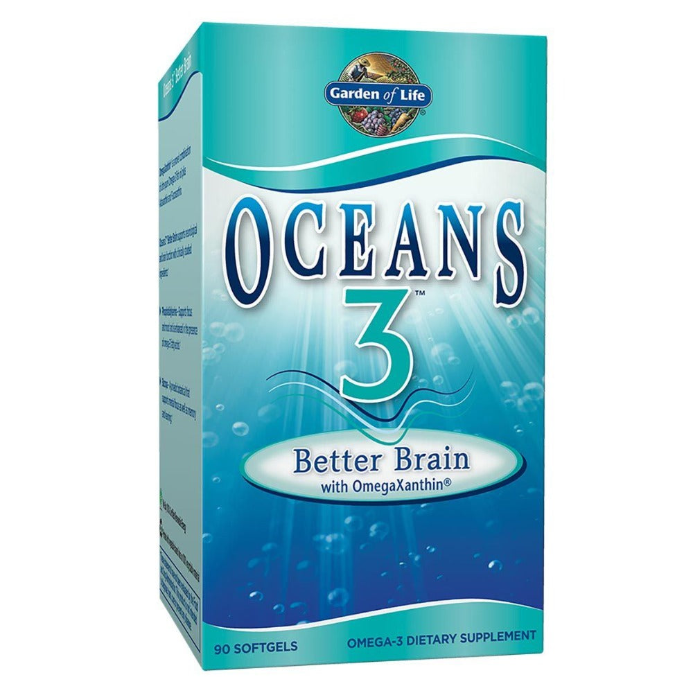 Garden of Life Oceans 3 Better Brain w/OmegaXanthin 90 Gels Omega Fatty Acids / EFAs Garden of Life (1058176237611)