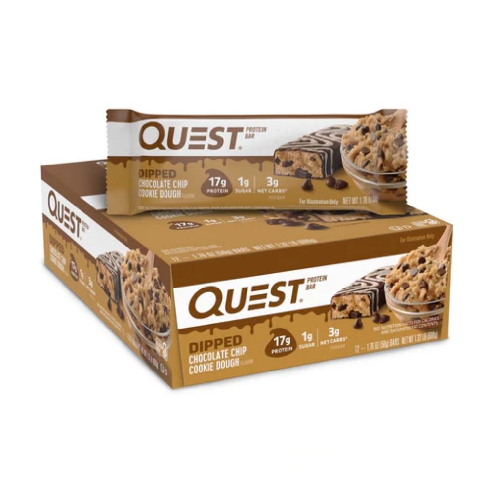Quest Bar Dipped 12/box Bars Quest Nutrition Chocolate Chip Cookie Dough
