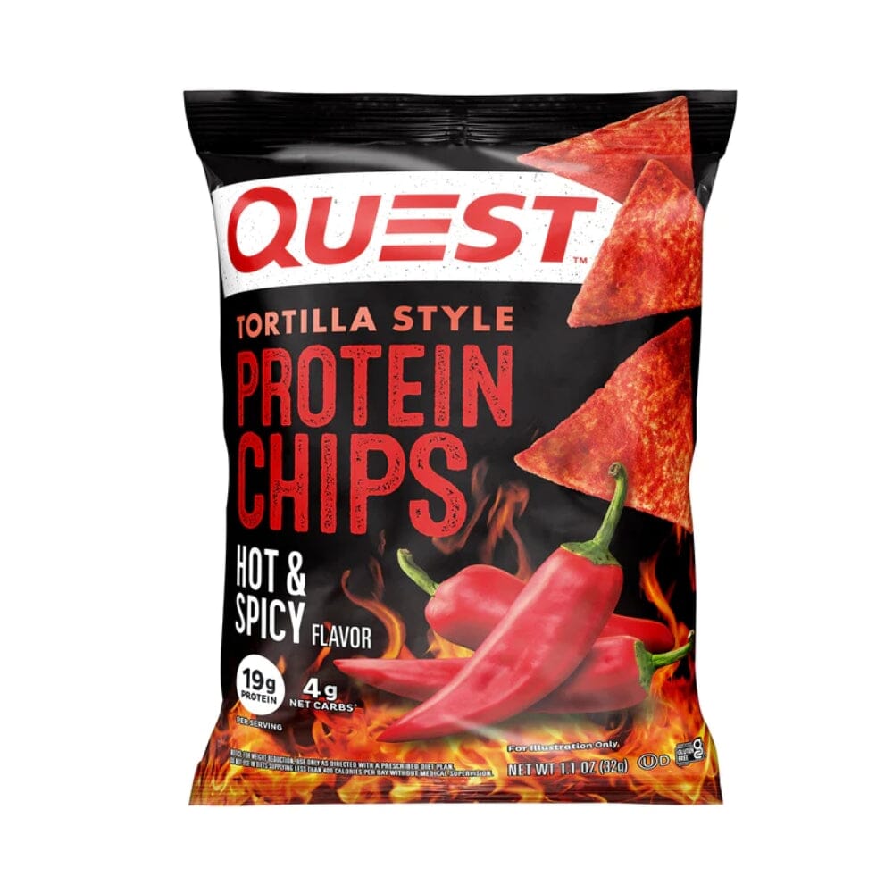 Quest Protein Tortilla Chips 8/Box Foods Juices Quest Nutrition Hot & Spicy