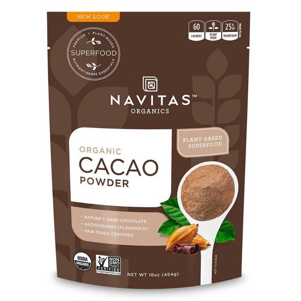Navitas Naturals Raw Cacao Powder (Certified Organic) 16 Oz Foods & Snacks Navitas Naturals (1058674507819)