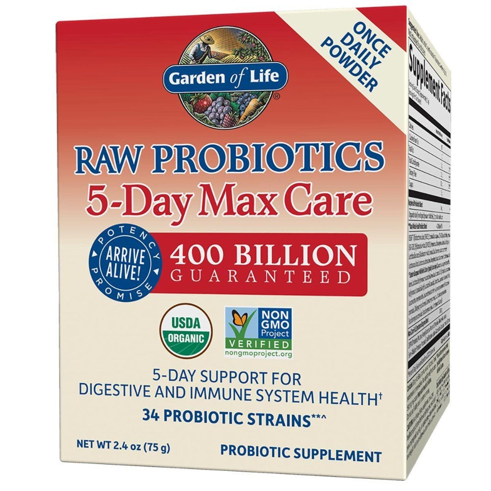 Garden of Life Raw Probiotics 5-Day Max Care 2.4 Oz Digestive Health / Probiotics Garden of Life (1058807283755)