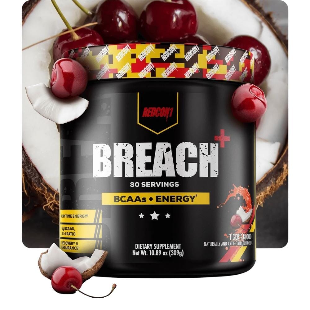Redcon1 Breach + Energy 30 Servings Sports Performance Recovery Redcon 1 Tiger's Blood