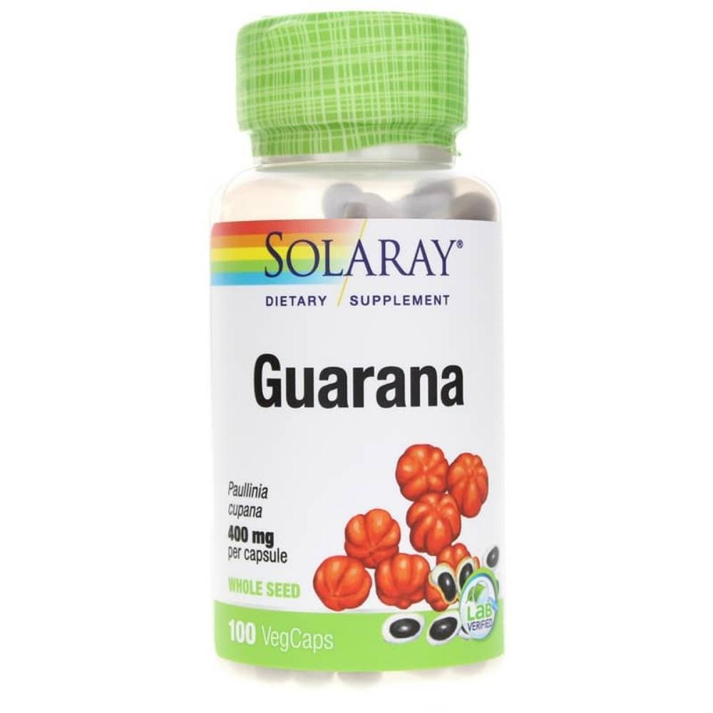 SOLARAY Guarana 400mg 100 Vege Capsules Store Stock Only Solaray