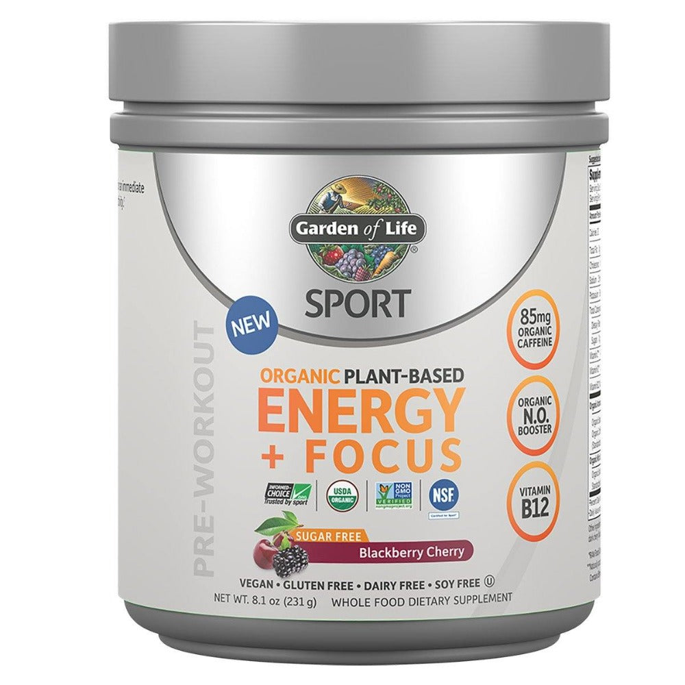 Garden Of Life Sport Energy + Focus Blackberry Cherry 40SV Sports Performance Recovery Garden of Life (1399374479403)