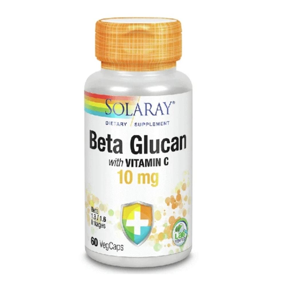 Solaray Beta Glucan 10mg Enhanced w/ Vitamin C 60 Capsules Other Supplements Solaray
