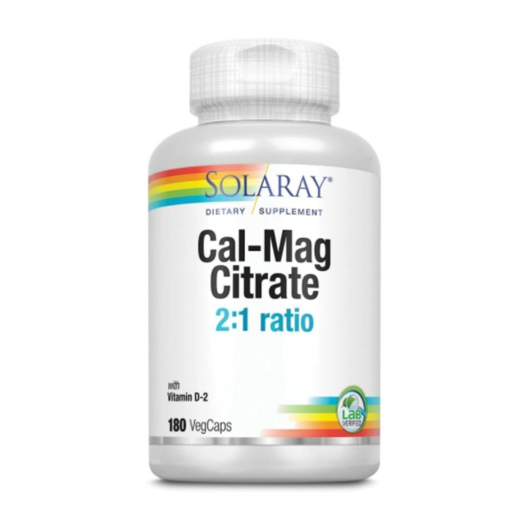 Solaray Cal-Mag Citrate and Vitamin D 180 Capsules Minerals Solaray