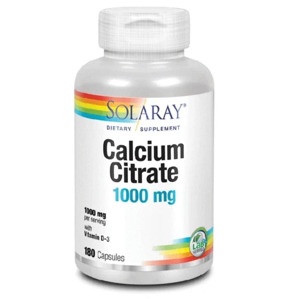 Solaray Calcium Citrate w/ Vitamin D 180 Capsules Minerals Solaray