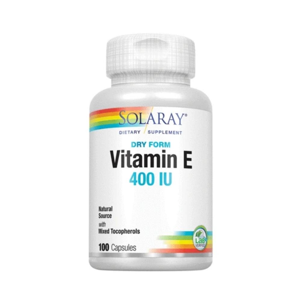 Solaray Dry Vitamin E (Natural) 400 IU 100 Capsules Vitamins Solaray