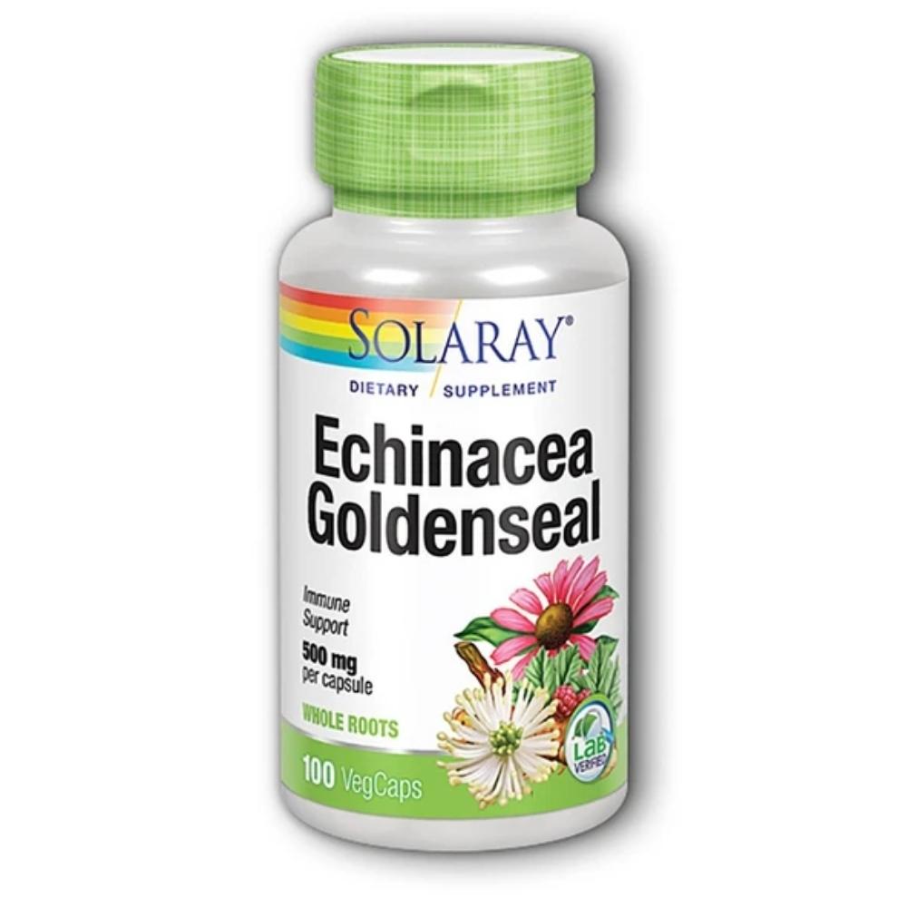 Solaray Echinacea w/ Goldenseal 500mg 100 Capsules Herbs Solaray