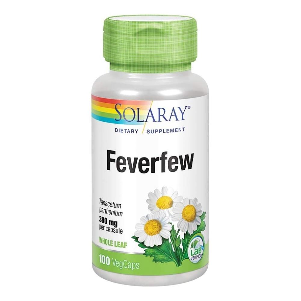 Solaray Feverfew LVS 380mg 100 Capsules Store Stock Only Solaray