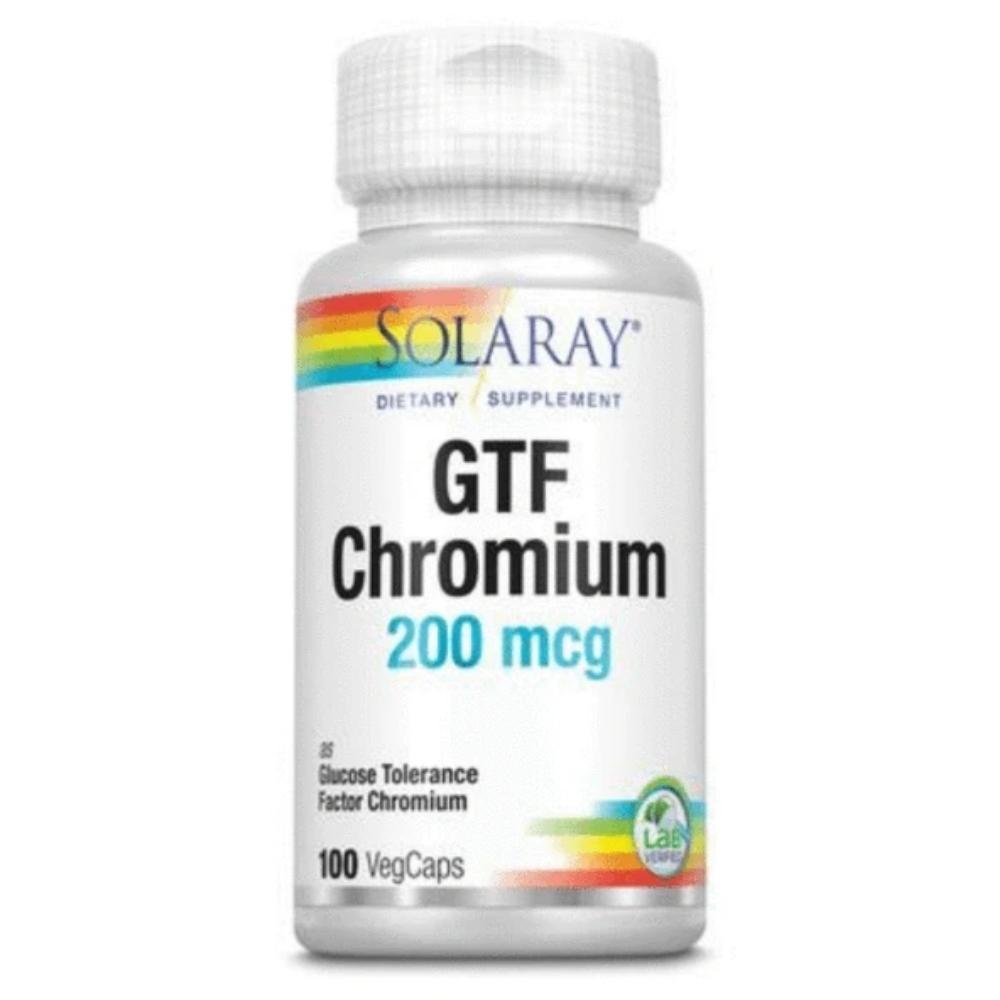Solaray GTF Chromium 200mcg 100 Capsules Minerals Solaray