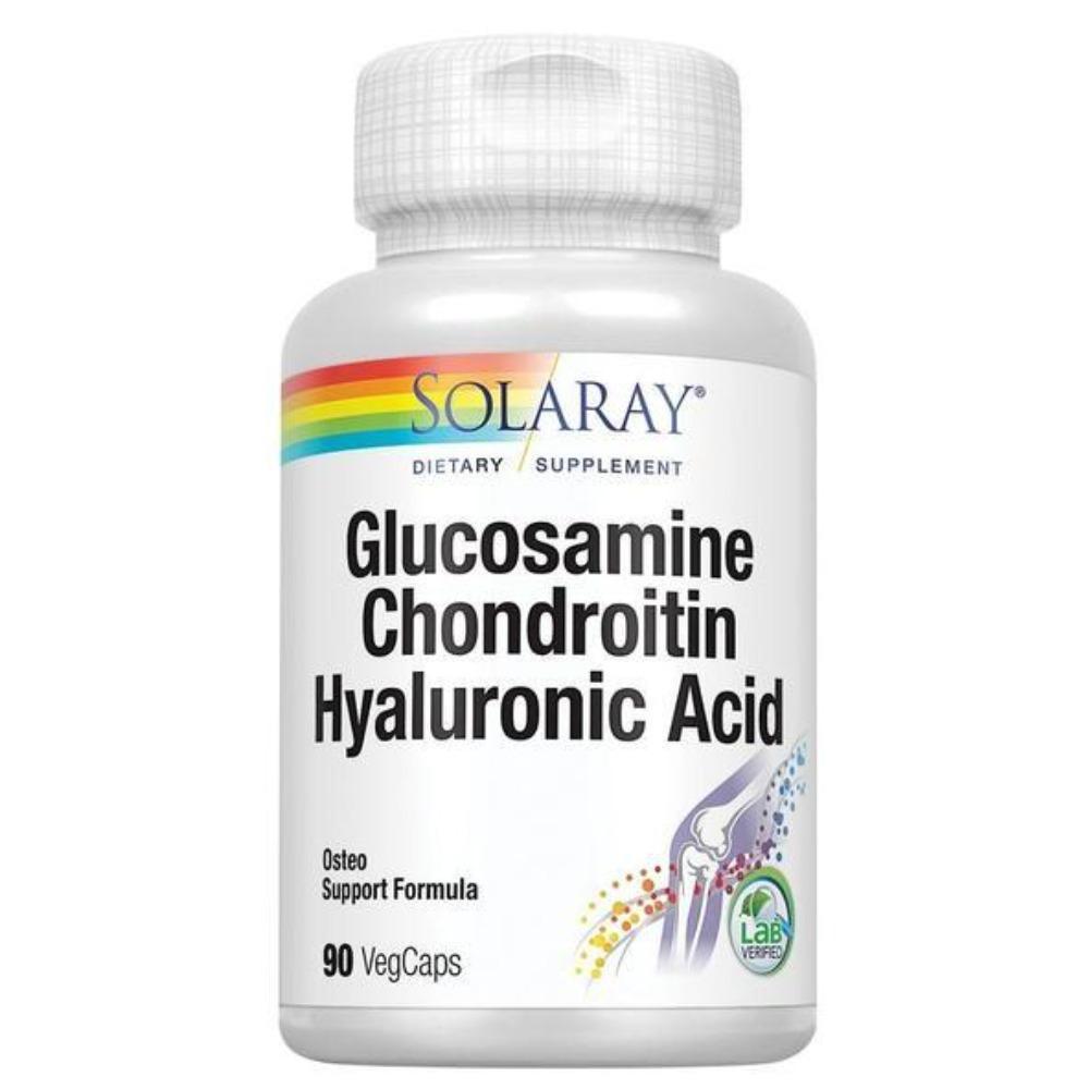 Solaray Glucosamine & Chondroitin with Hyaluronic Acid 90 Vege Capsules Joint Aid Solaray