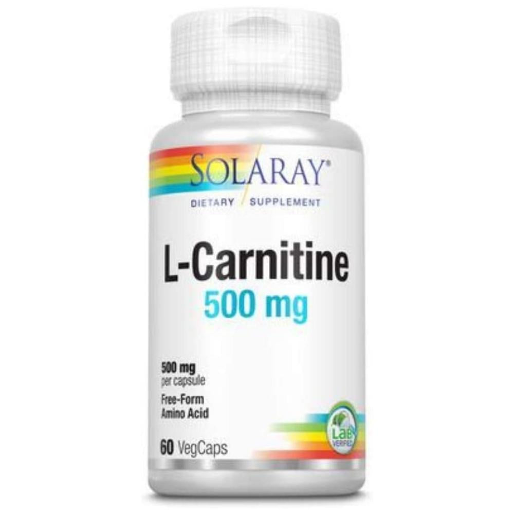 Solaray L-Carnitine 500mg 60 Capsules Amino Acids Solaray