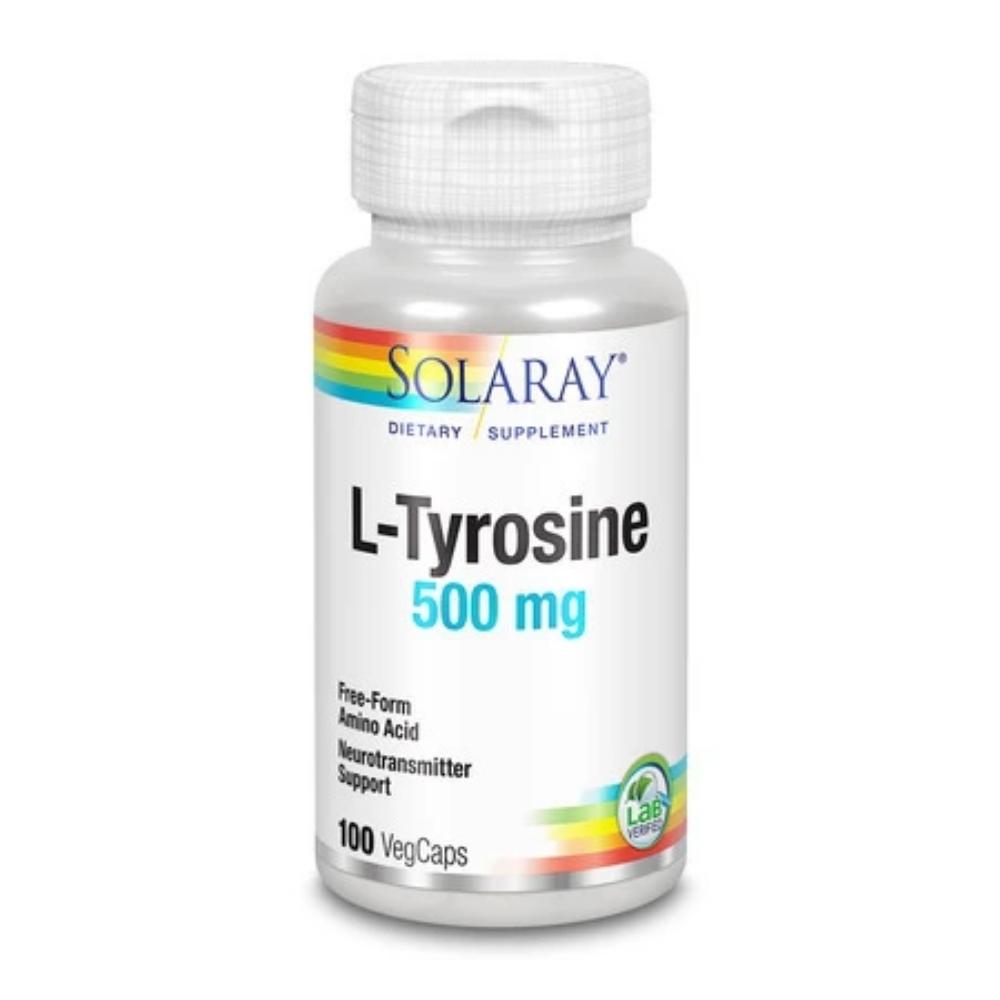 Solaray Free Form L-Tyrosine 500mg 50 Capsules Amino Acids Solaray