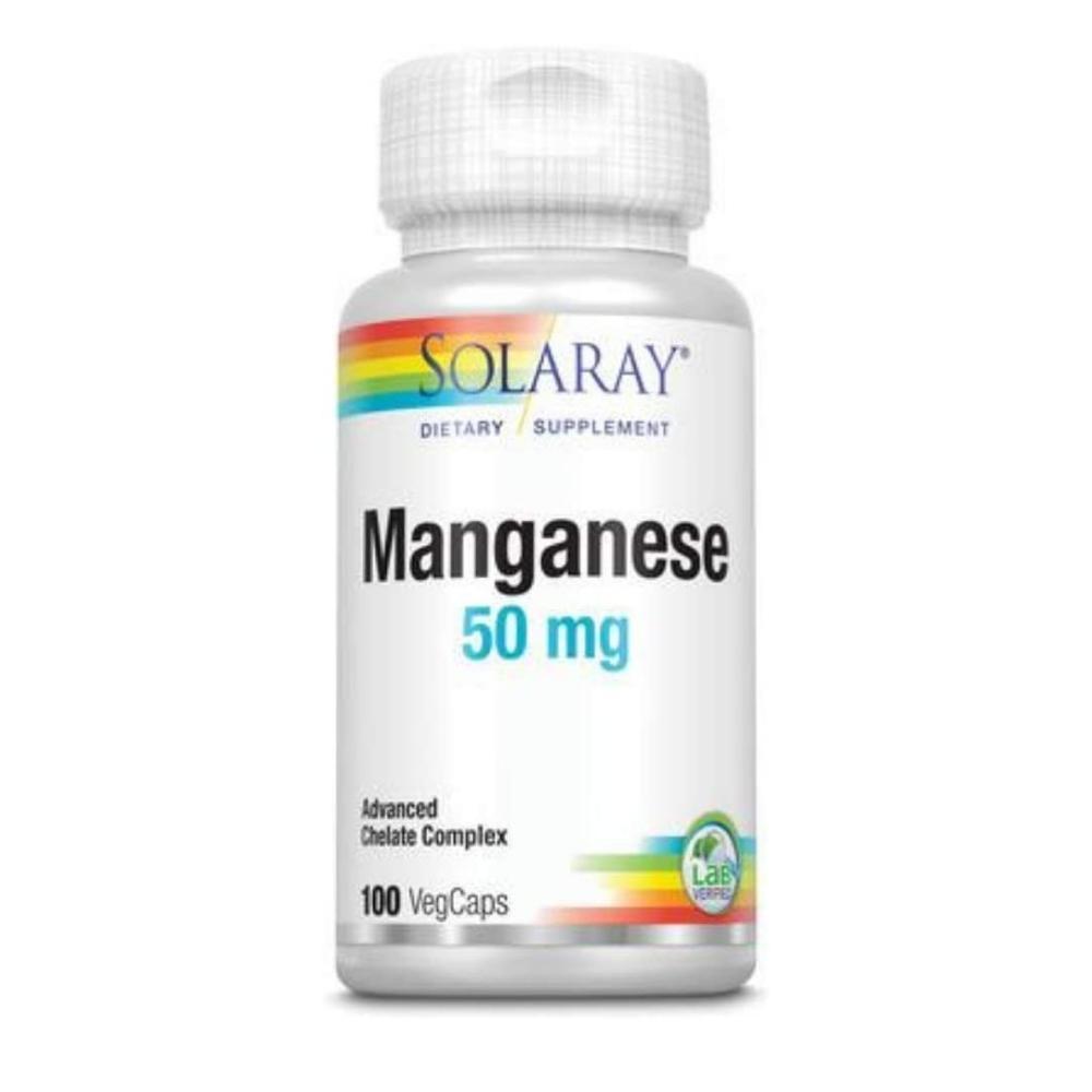 Solaray Manganese 50mg 100 Capsules Minerals Solaray