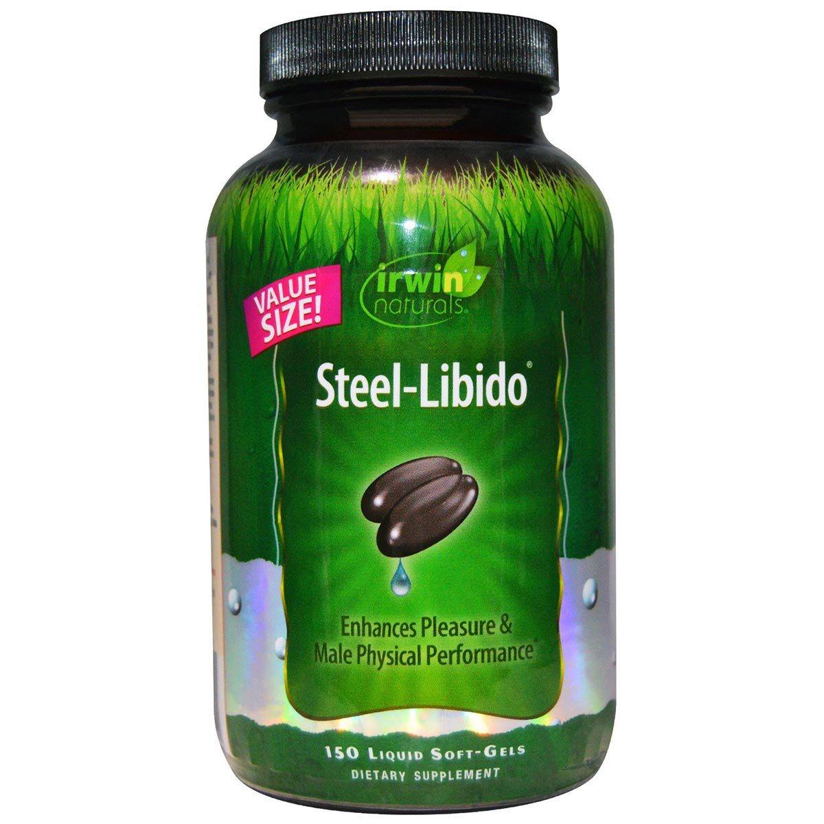 Irwin Naturals Steel Libido for Men (Made with 10 Potent Sex Bio-Agents) Value Size 150 Liquid Soft Gels Irwin Naturals (1058685091883)