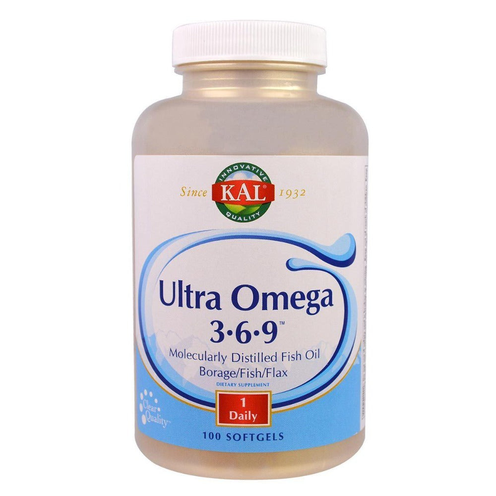 Kal Ultra Omega 3-6-9 Borage/Fish/Flax 100 Softgels Omega Fatty Acids / EFAs Kal (1057878310955)