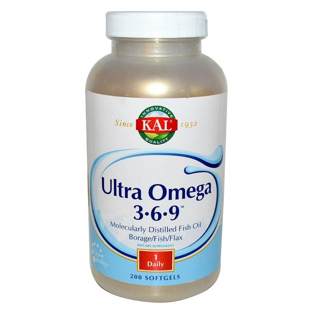 Kal Ultra Omega 3-6-9 Borage/Fish/Flax 200 Softgels Omega Fatty Acids / EFAs Kal (1057996603435)