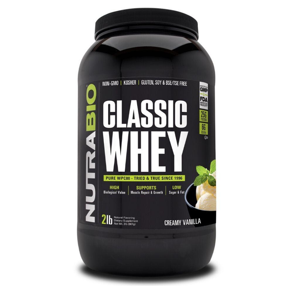 NutraBio Classic Whey 2lbs Protein Powders NutraBio Creamy Vanilla (4489811165249)