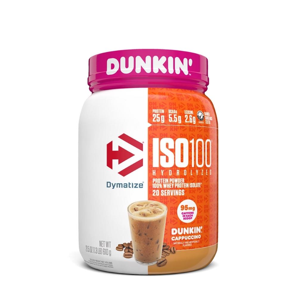Dymatize ISO 100 Hydrolyzed Whey 20 Servings Protein Powders Dymatize Dunkin Cappuccino
