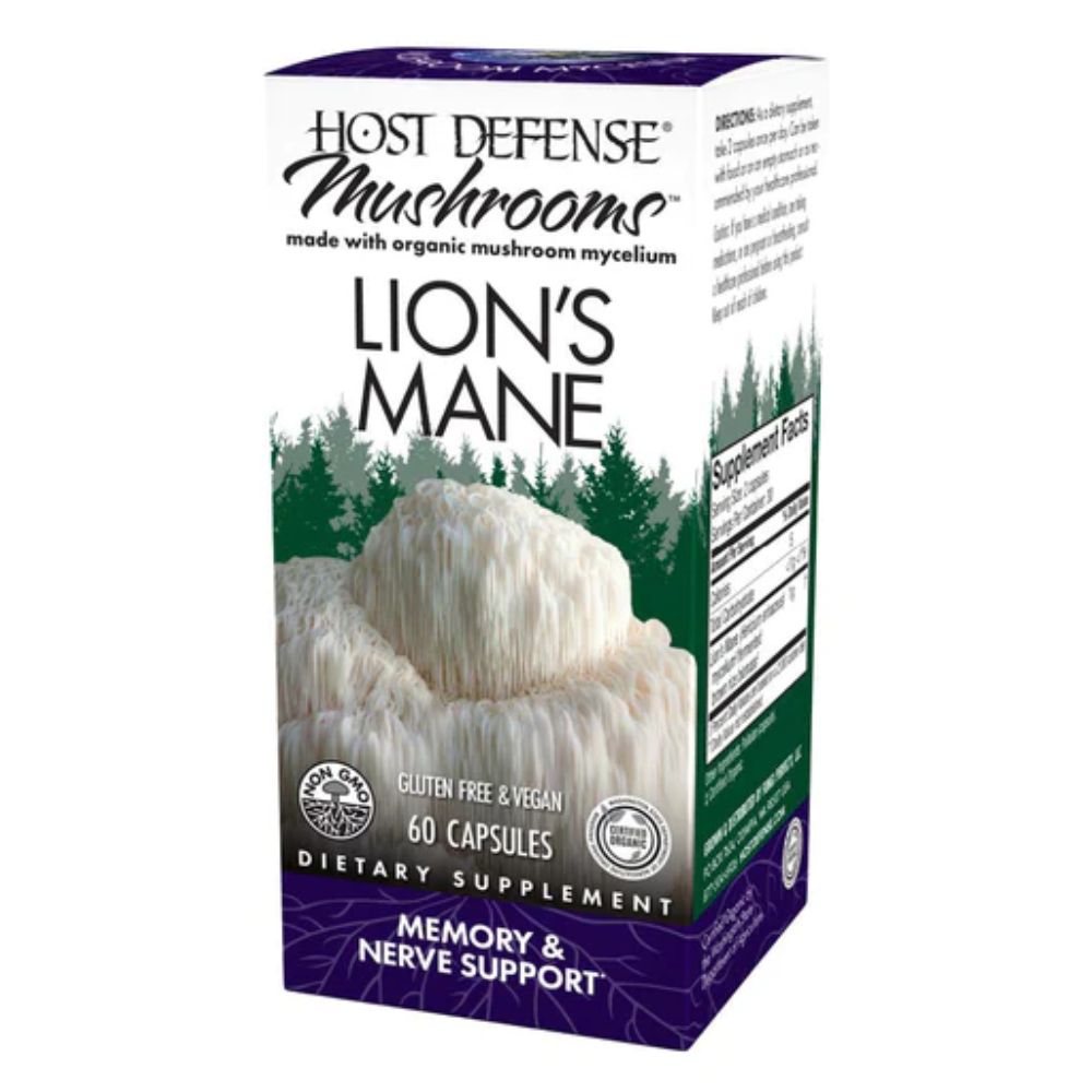 Fungi Perfect Host Defense Lion's Mane 60 Vege Capsules Cognitive Fungi Perfect