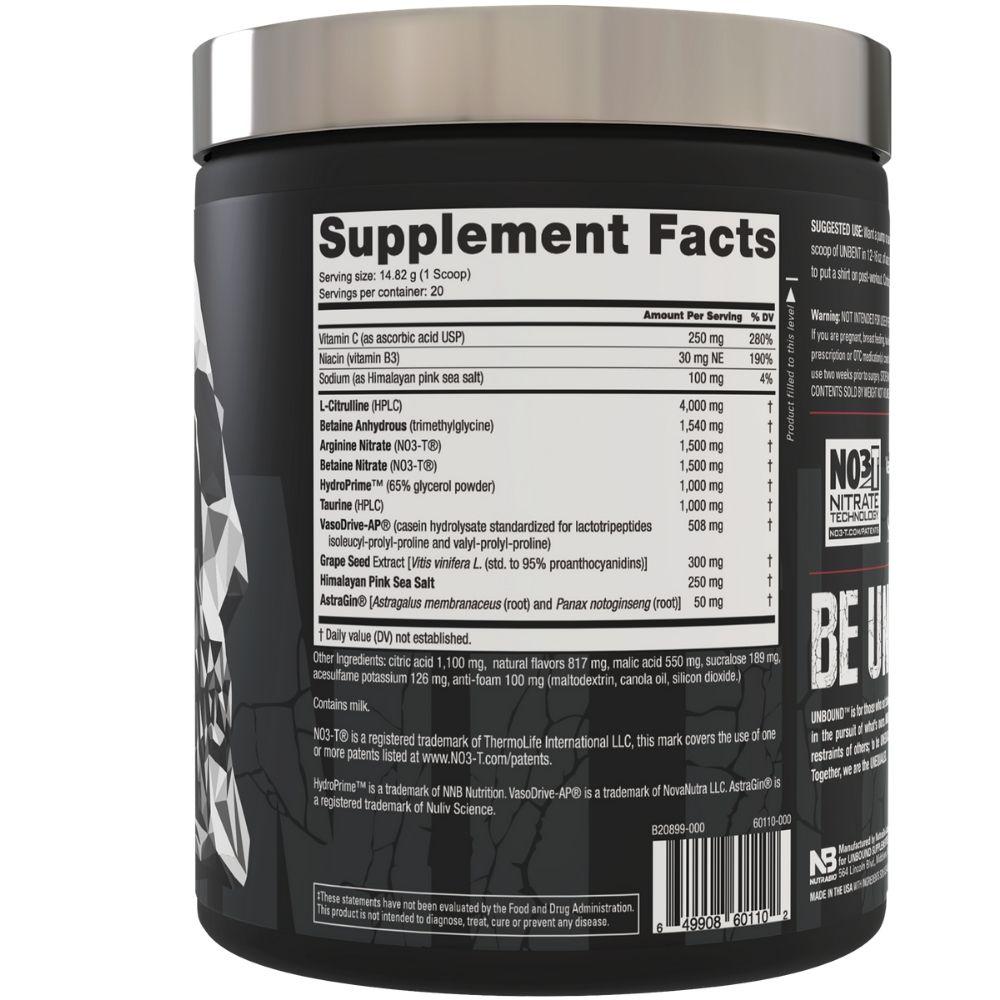 Unbound Unbent 20 Servings Nitric Oxide Unbound