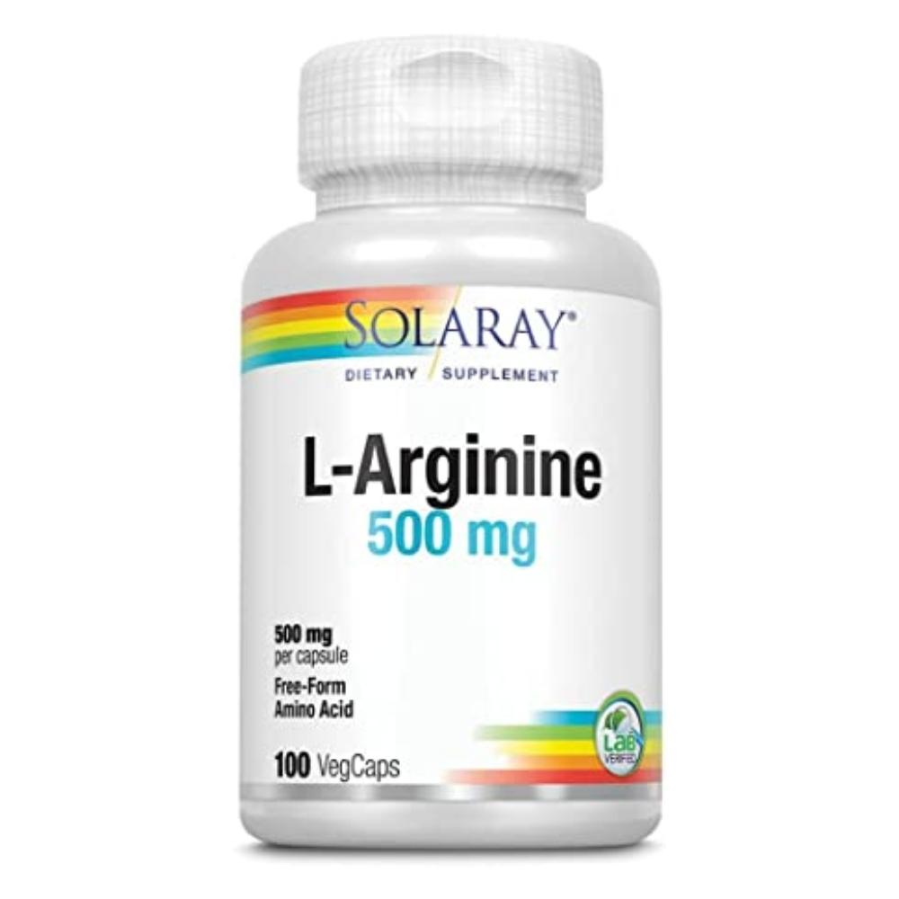 Solaray L-Arginine 500mg 100 Capsules Amino Acids Solaray
