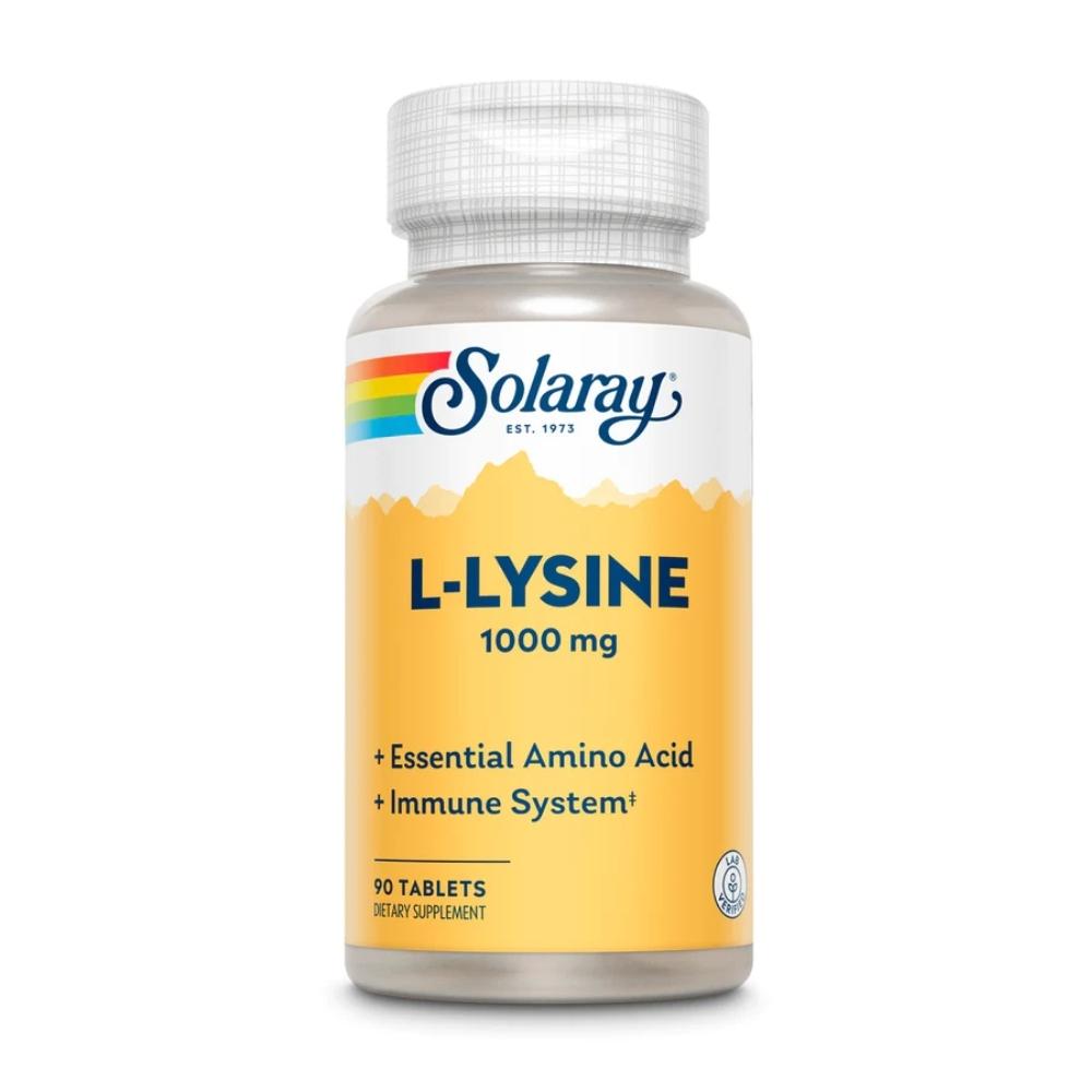 Solaray L-Lysine 1000mg 90 Tablets Amino Acids Solaray