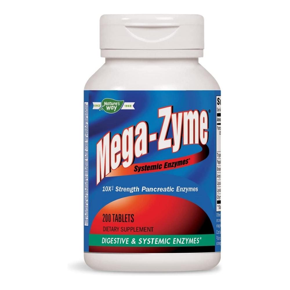 Nature's Way Mega-Zyme 10x Original Formula 200 Tablets Digestive Health / Probiotics Nature's Way