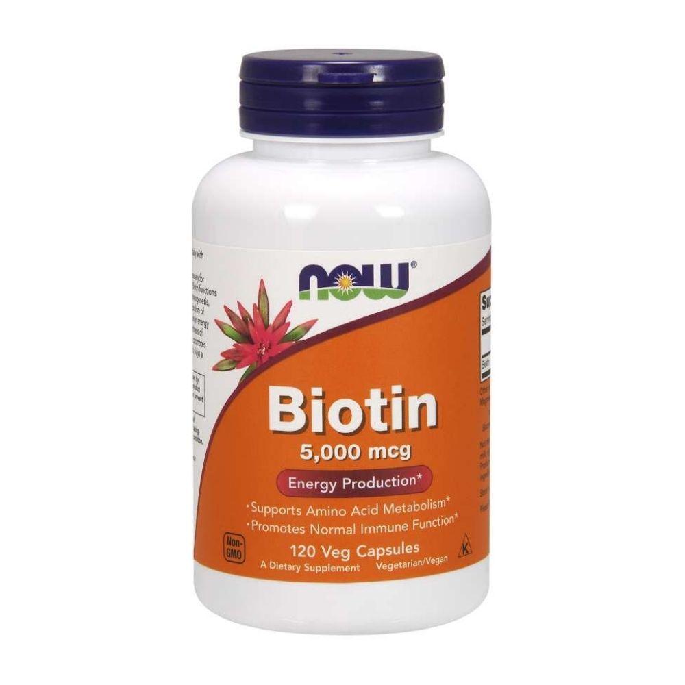 Now Foods Biotin 5000mcg 120 Capsules Personal Care Now Foods (1059100262443)