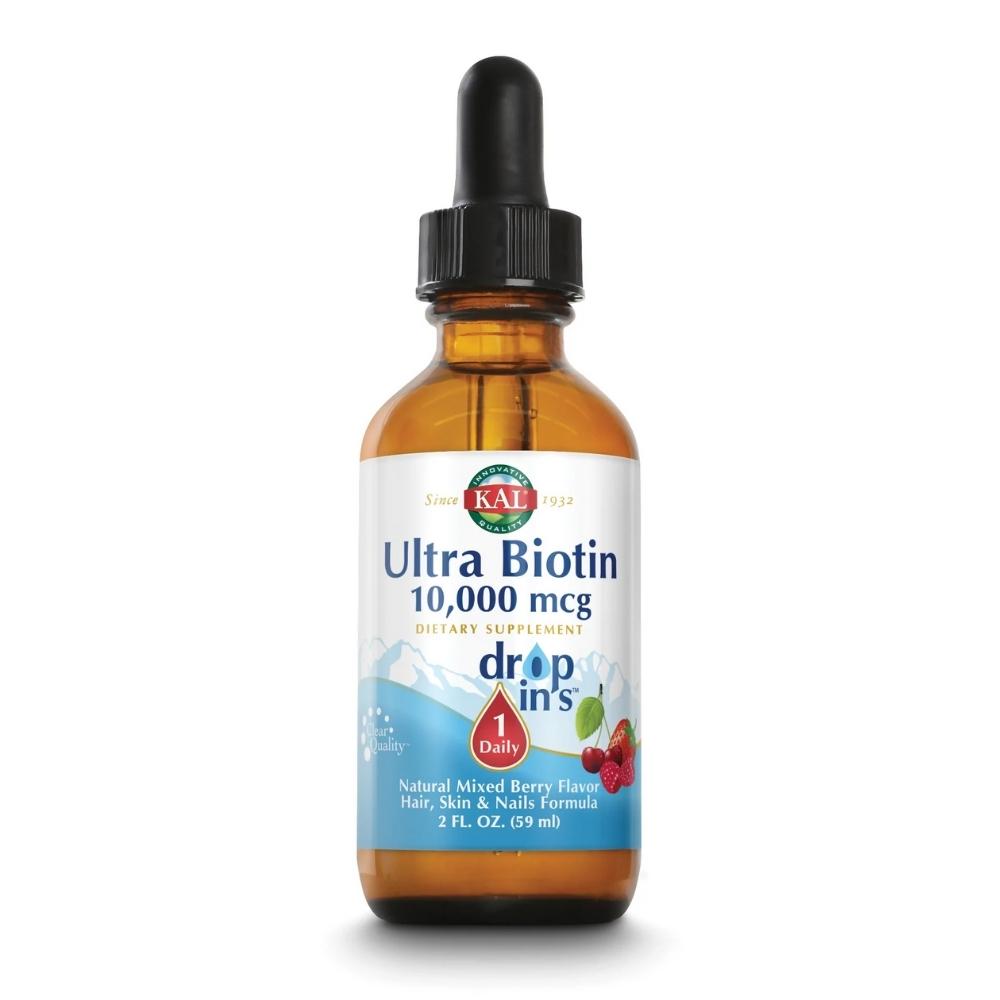 KAL Ultra Biotin Drops Mixed Berry 10,000mcg 2oz Vitamins & Minerals Kal