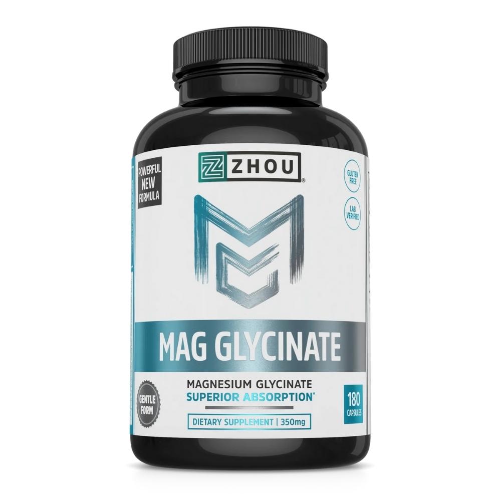 ZHOU Mag Glycinate 350mg 180 Capsules Vitamins & Minerals ZHOU