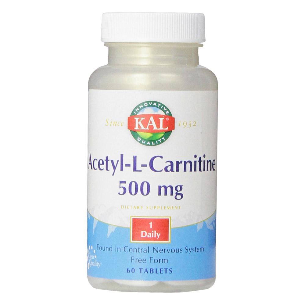 Kal Acetyl-L-Carnitine 500mg 60 Tablets | Central Nervous System Amino Acids Kal (1790012391467)