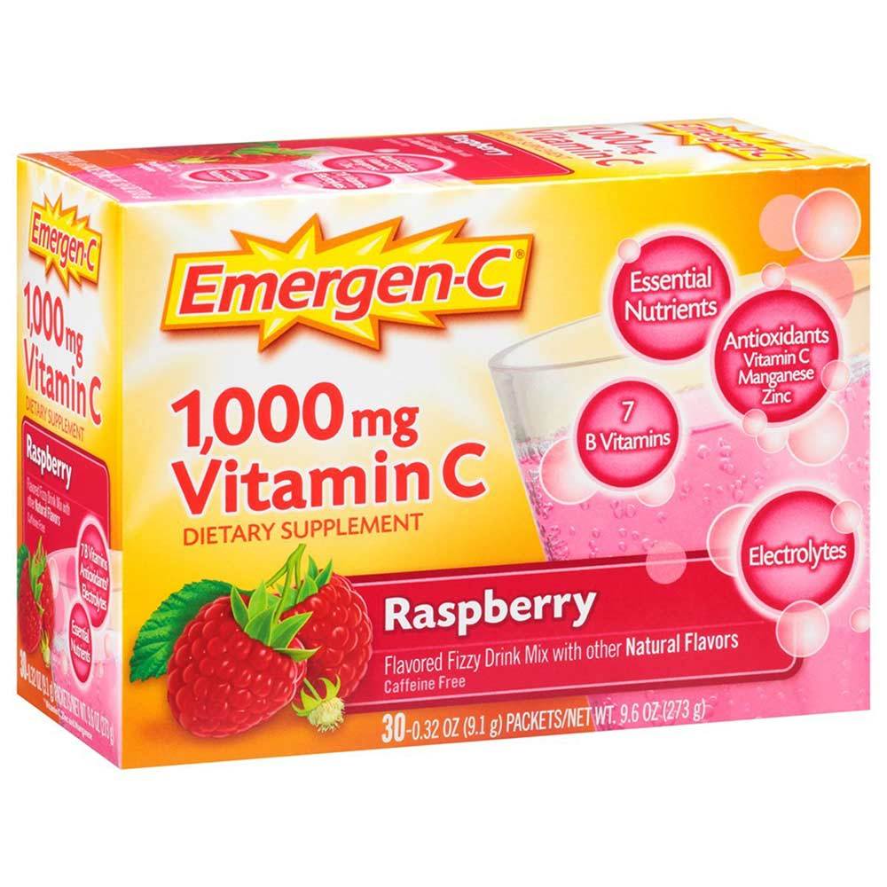 Alacer Emergen-C 30 Pack Vitamins Alacer Raspberry (1057906720811)