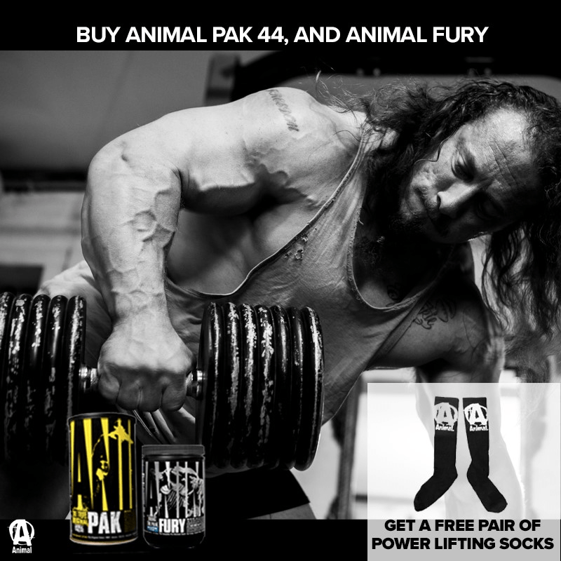 Buy Animal Pak 44 & Animal Fury - Get Free Pair of Animal Socks Sport Performance / Recovery Universal (4497694326849)