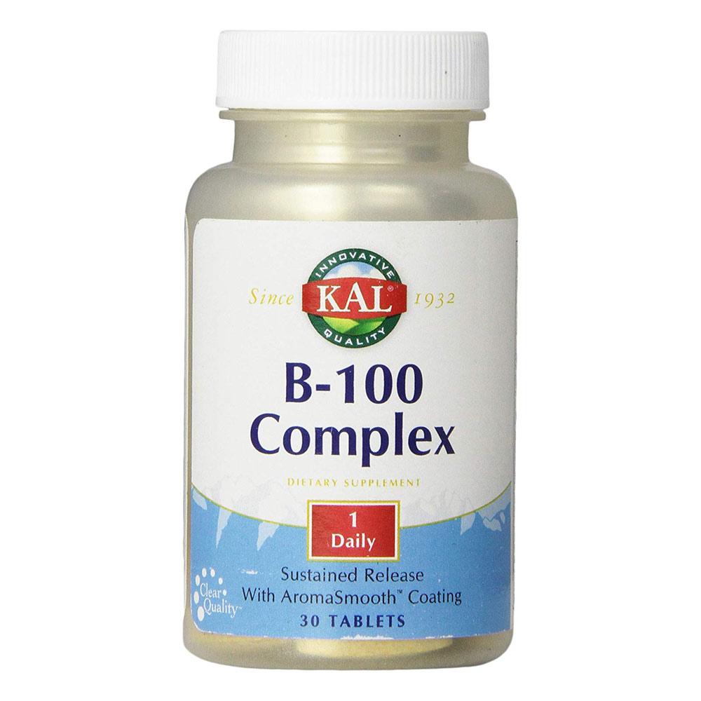 Kal B-100 Complex Sustained Release 30 Tablets | B Complex Vitamins Vitamins & Minerals Kal (1778509643819)