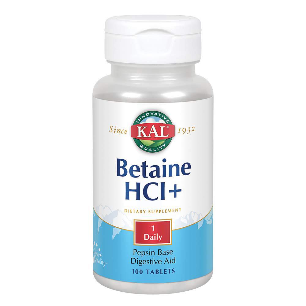 Kal Betaine HCL+ 250mg 100 Tablets | Digestive Aid Digestive Health Kal (1778926026795)