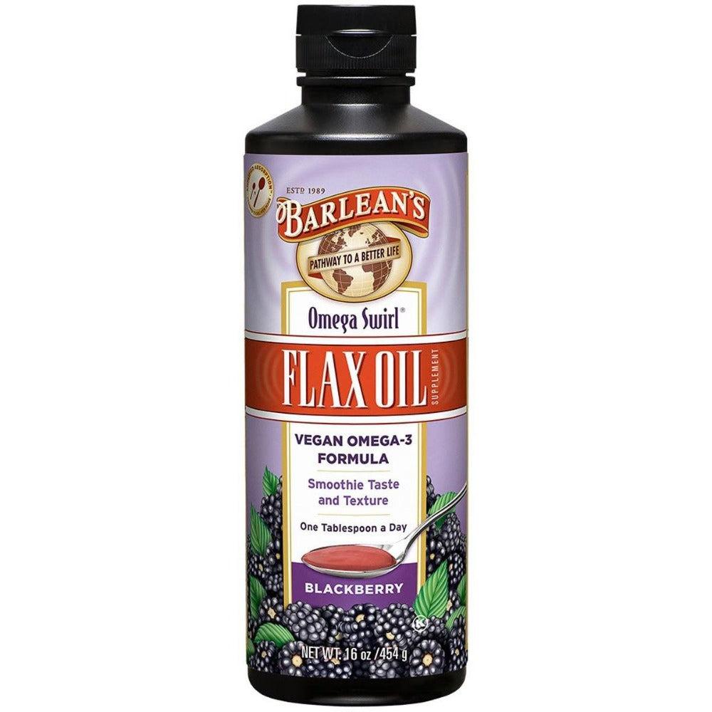 Barlean's Omega Swirl Omega-3 Flax Oil Supplement Blackberry 16 Fl Oz Omega Fatty Acids / EFAs Barlean's (1058768846891)