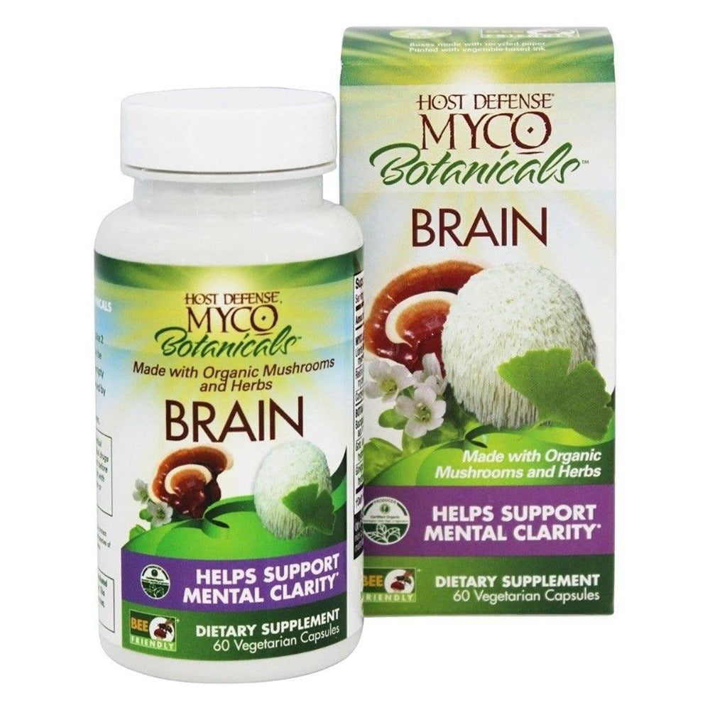 Fungi Perfect Host Defense MycoBotanicals Brain 60 Vege Caps Cognitive Fungi Perfect (1059231236139)