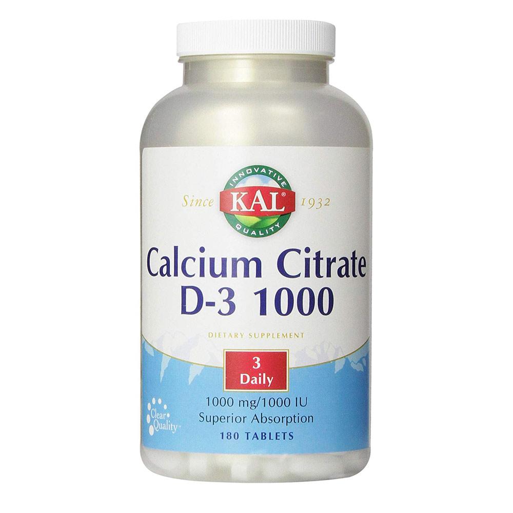 Kal Calcium Citrate D-3 1000mg 180 Tablets | Bone Health Vitamins & Minerals Kal (1779041992747)