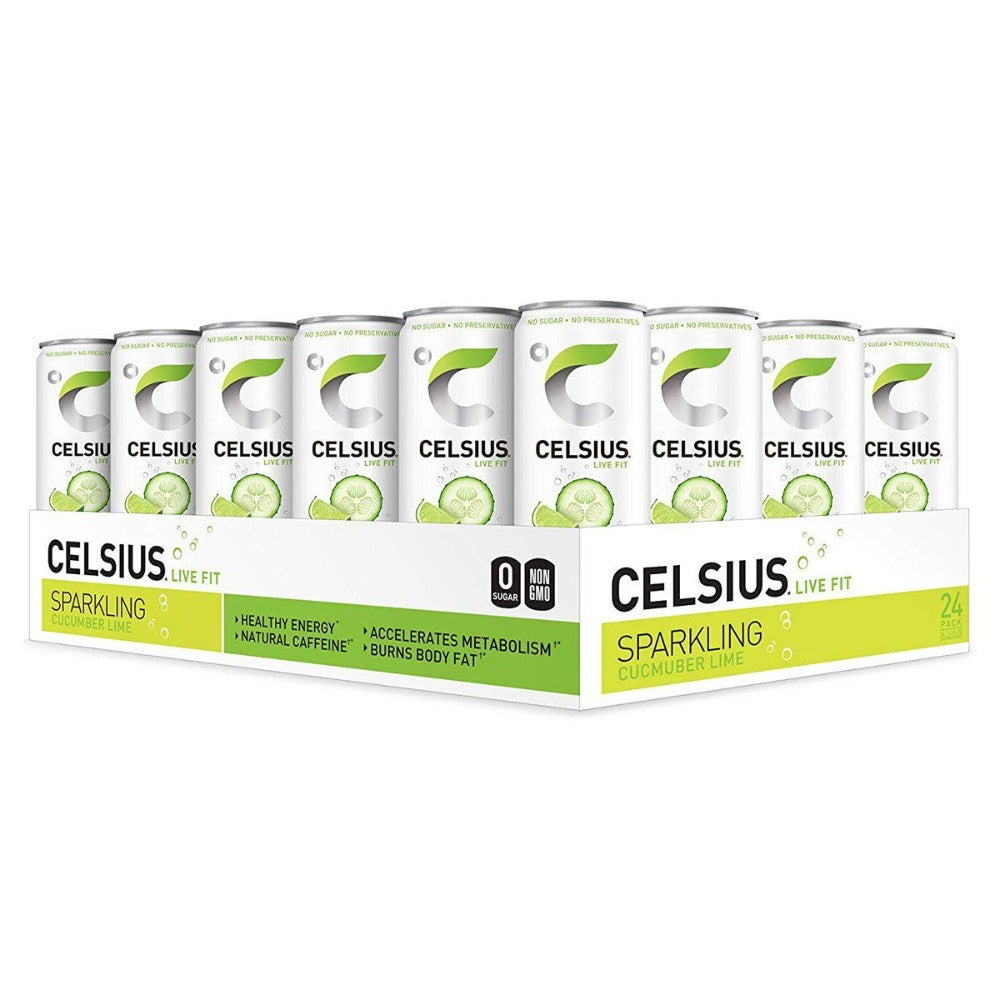 Celsius Naturals 24 Pack RTD's Sparkling Cucumber Lime Drinks Celsius (1415242973227)