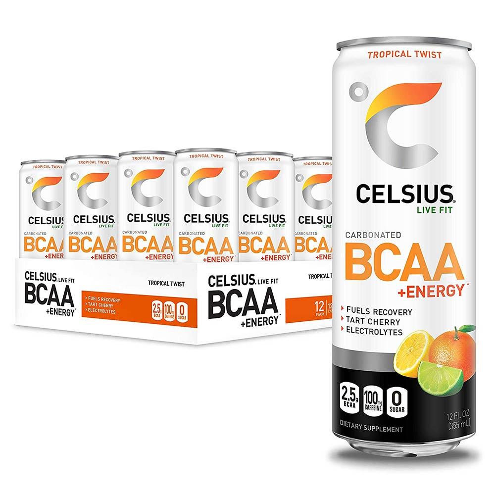 Celsius BCAA + Energy 12/Case Drinks Celsius Tropical (4536575393857)