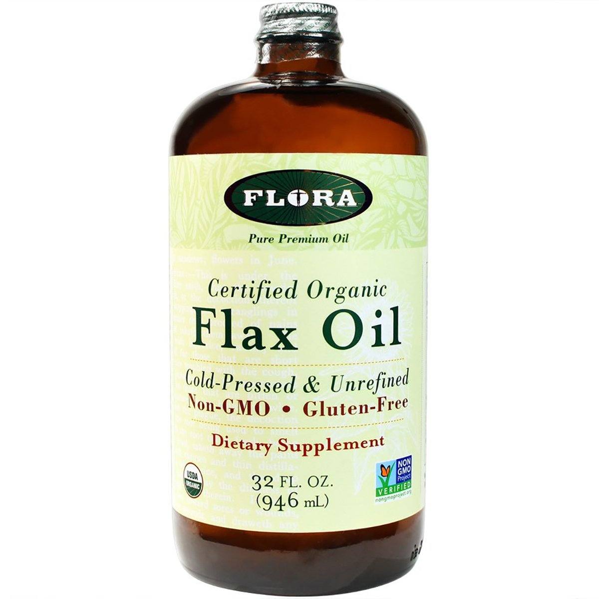 Flora (Udo's Choice) Certified Organic Flax Oil 32 oz Omega Fatty Acids / EFAs Flora (Udo's Choice) (1058764521515)