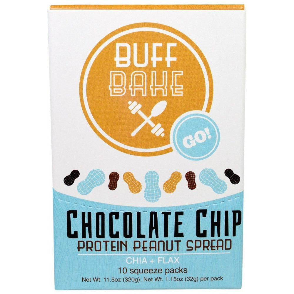 Buff Bake Chocolate Chip Protein Peanut Butter Spread 10 Pack Foods & Snacks Buff Bake (1059265052715)