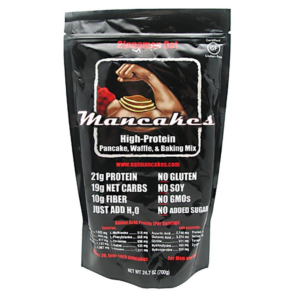 Mancakes High-Protein Pancake, Waffle and Baking Mix Cinnamon Oats 10 Servings Foods & Snacks Mancakes (1059172941867)